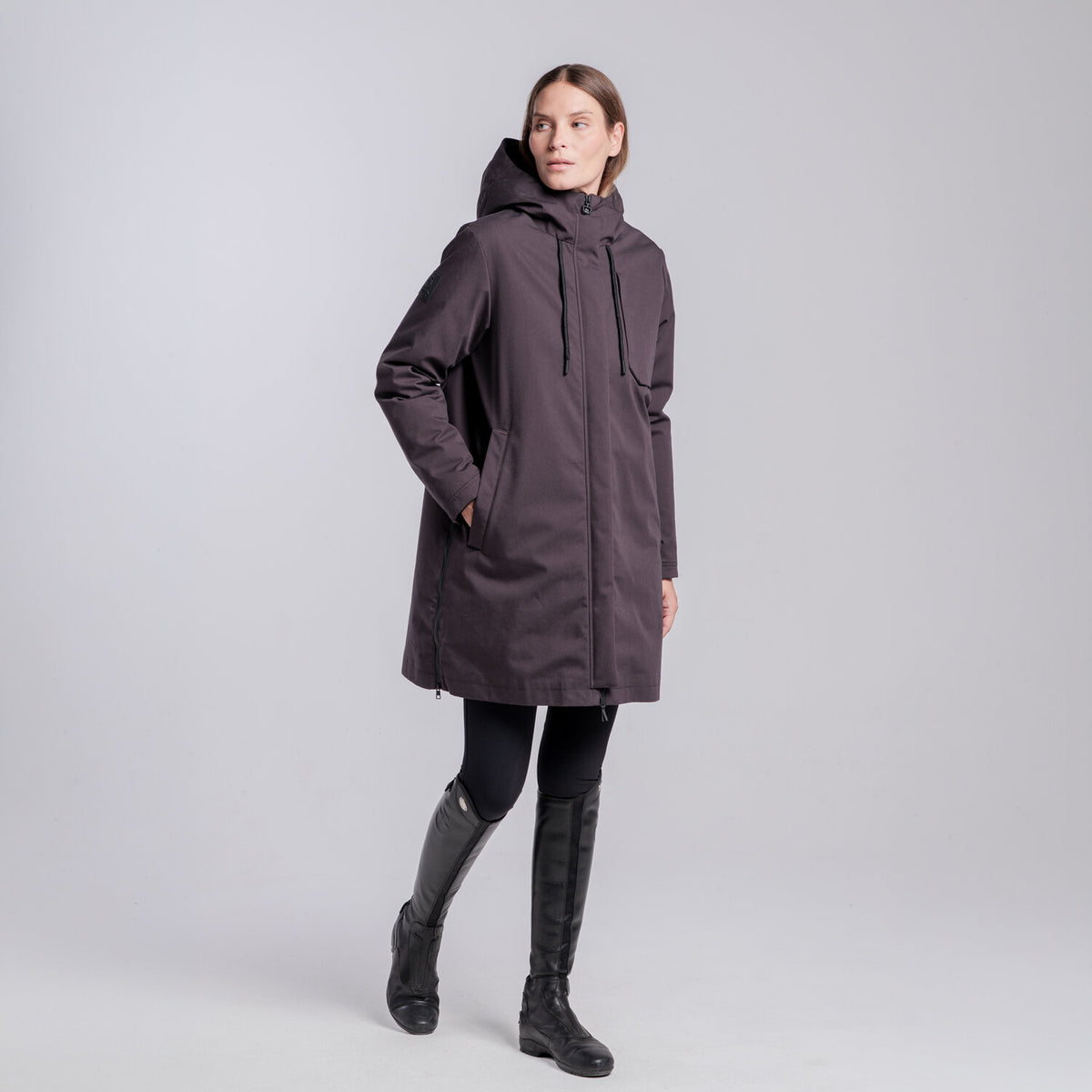 Cavalleria Toscana Damen Parka lang mit Daunenfüllung Espresso