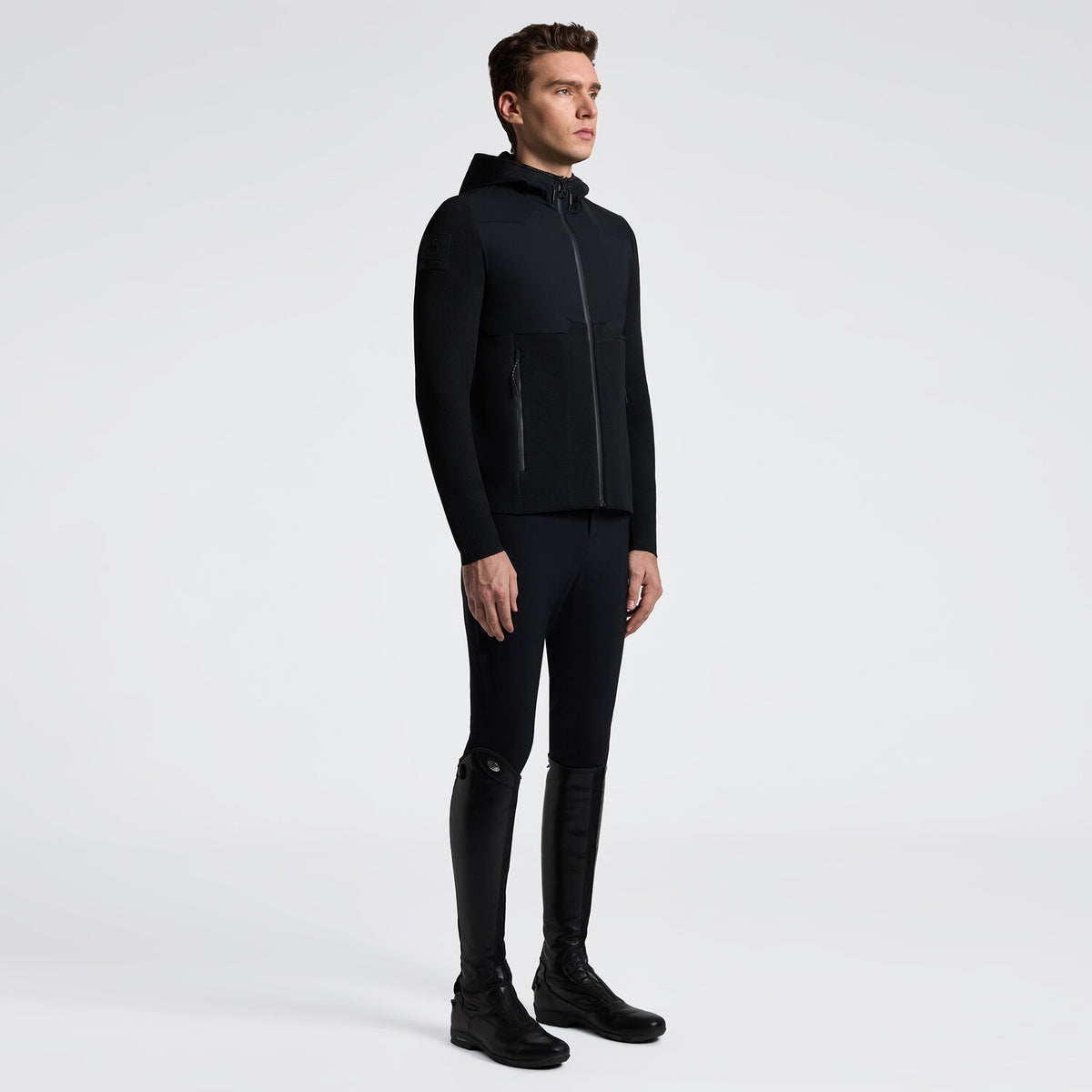 Cavalleria Toscana Herren Softshelljacke Tech Knit Schwarz