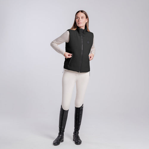 Cavalleria Toscana Damen Fleeceweste mit Zip – Schwarz