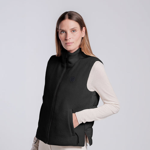 Cavalleria Toscana Damen Fleeceweste – Schwarz, Rückansicht