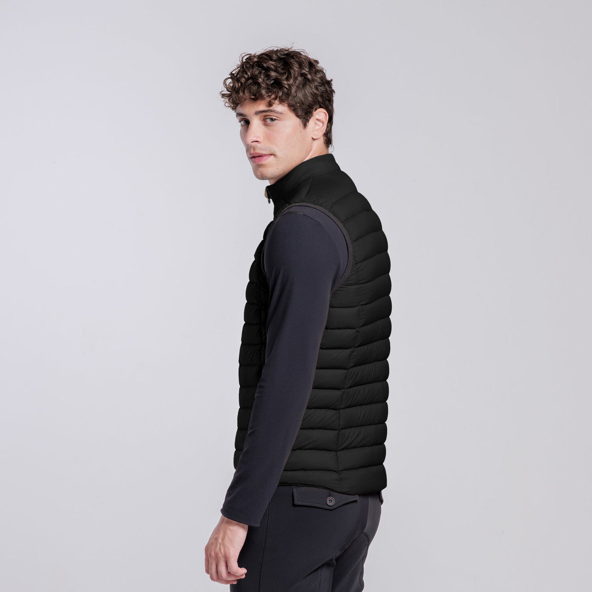 Cavalleria Toscana Herren Daunenweste Schwarz Detail