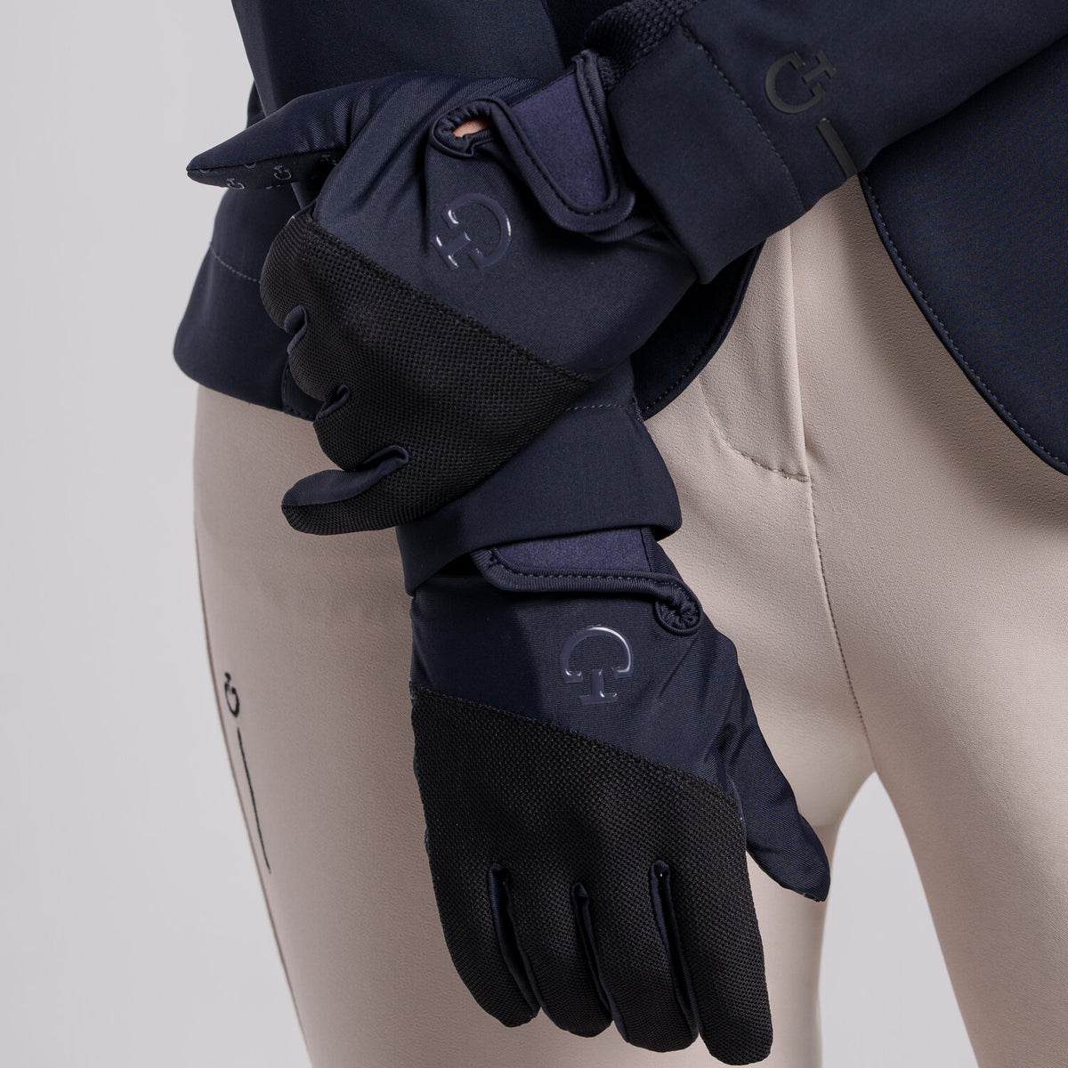 Cavalleria Toscana Reithandschuhe Grip Navy