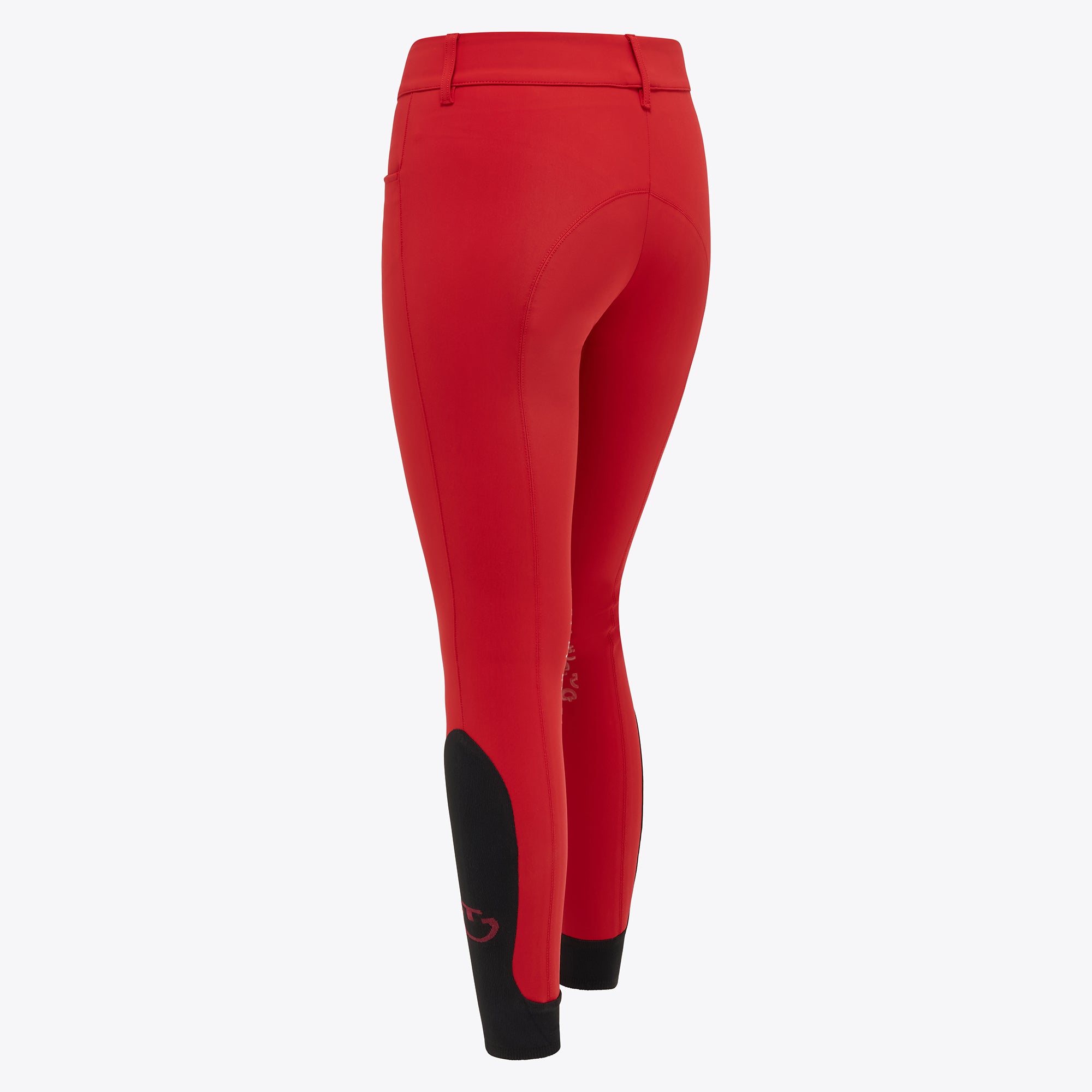 Red women's breeches with a high waist