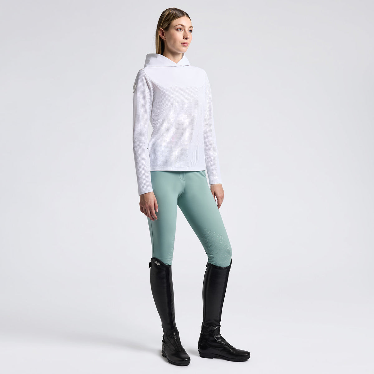 Cavalleria Toscana Damen Hoodie technisch Weiß