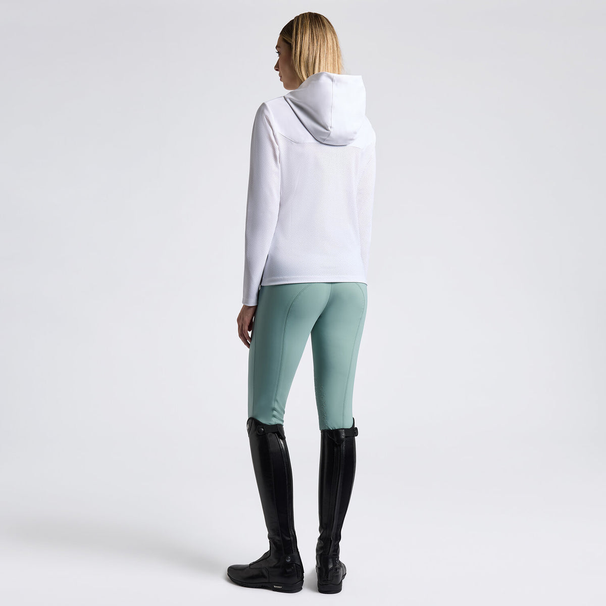 Cavalleria Toscana Damen Hoodie technisch Weiß Rückansicht