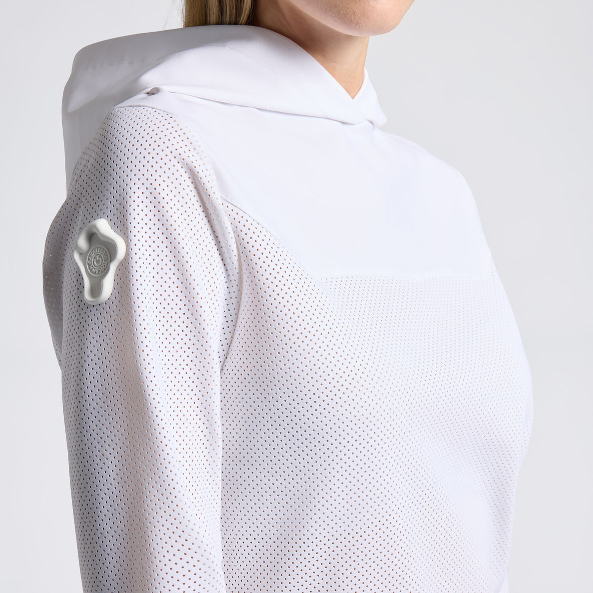Cavalleria Toscana Damen Hoodie technisch Weiß Detailansicht