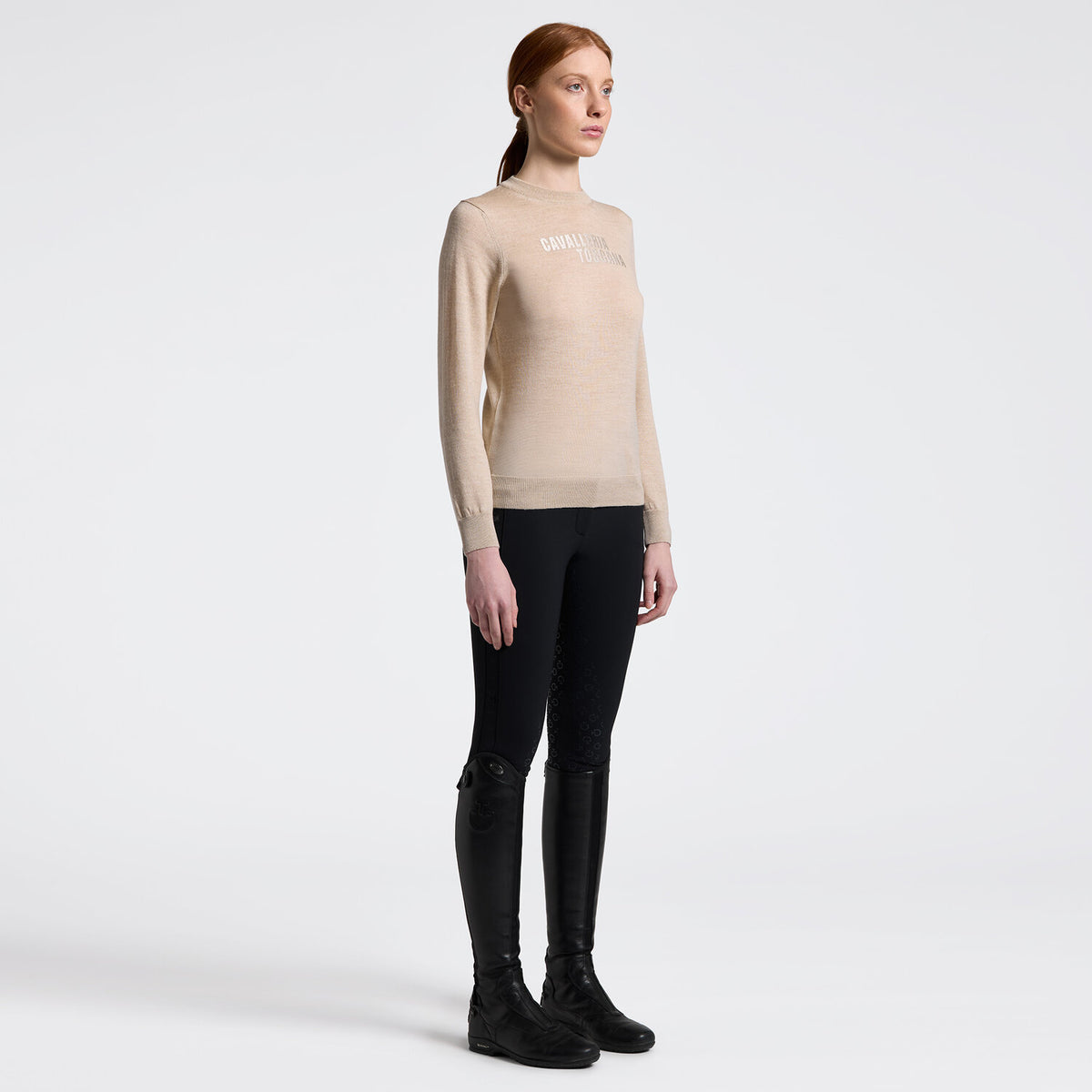 Cavalleria Toscana Damen Feinstrickpullover Schurwolle Beige