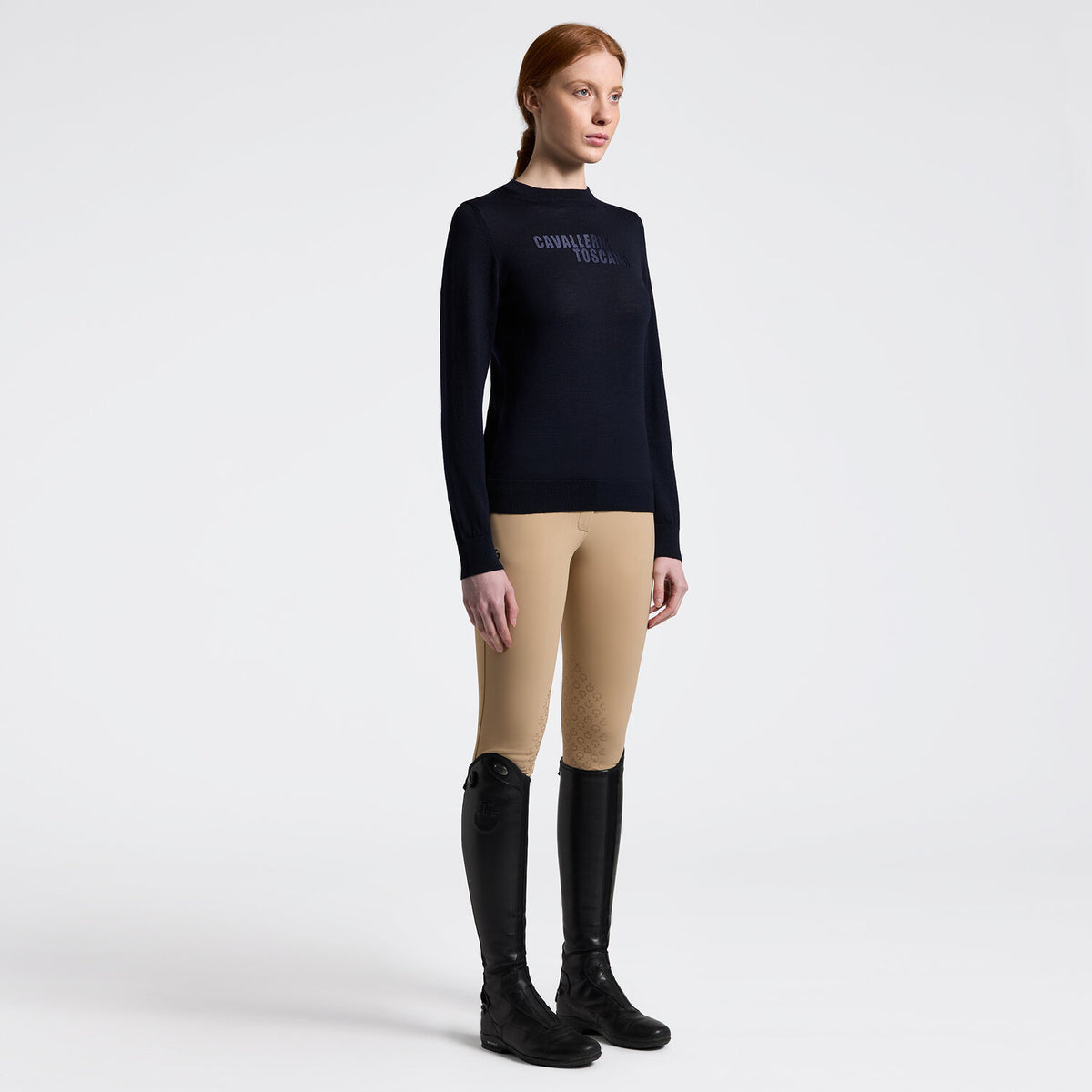 Cavalleria Toscana Damen Feinstrickpullover Schurwolle Navy