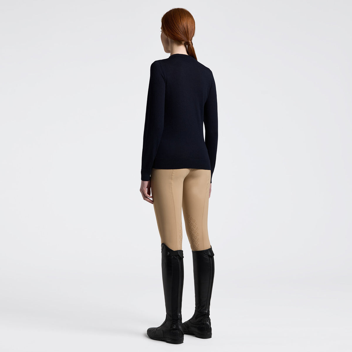 Cavalleria Toscana Damen Schurwollpullover Navy Rückansicht