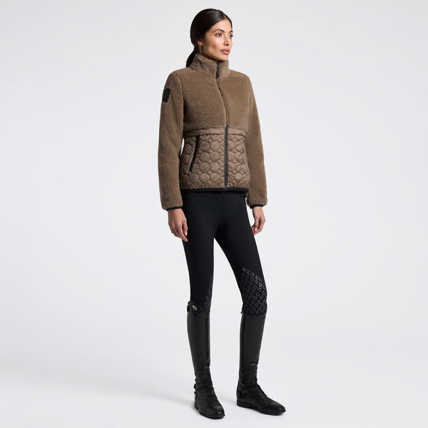 Cavalleria Toscana Damen Fleecejacke mit Nylon-Einsätzen Walnut