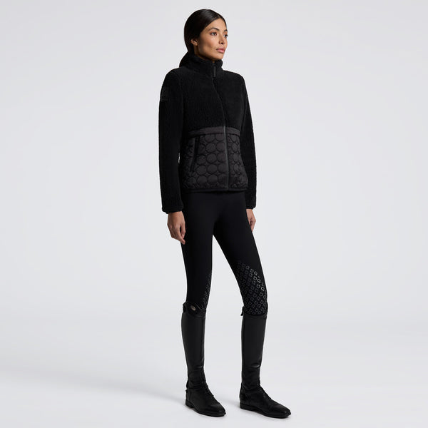 Cavalleria Toscana Damen Fleecejacke mit Nylon-Einsätzen Schwarz