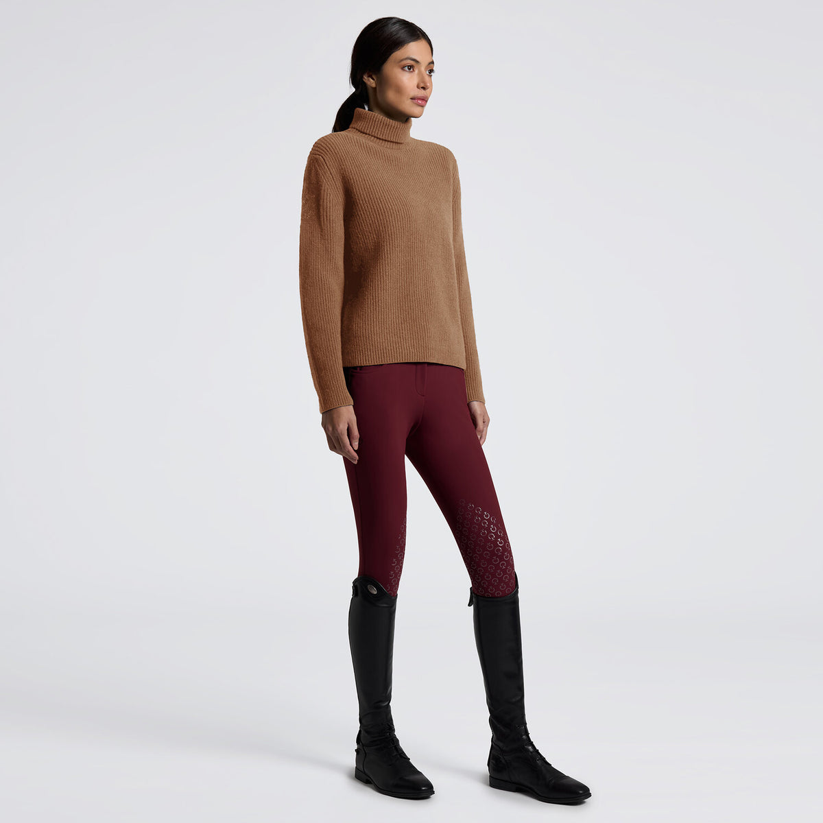Cavalleria Toscana Damen Rollkragenpullover Schurwolle Camel