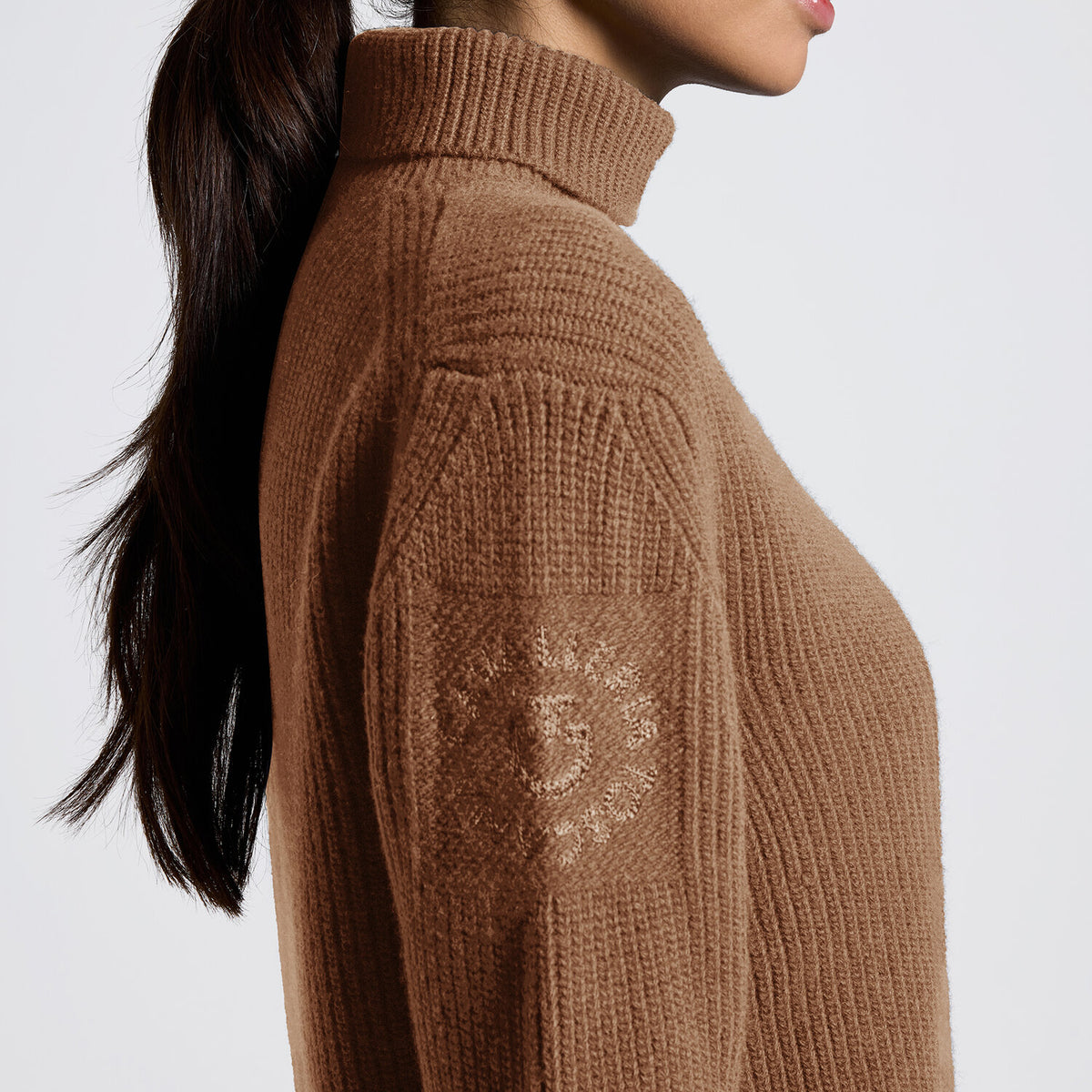 Cavalleria Toscana Damen Rollkragenpullover Camel Detail