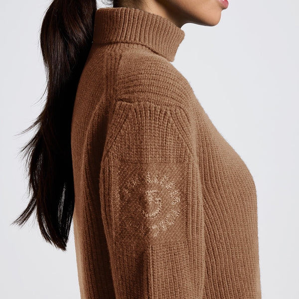 Cavalleria Toscana Damen Rollkragenpullover Camel Detail