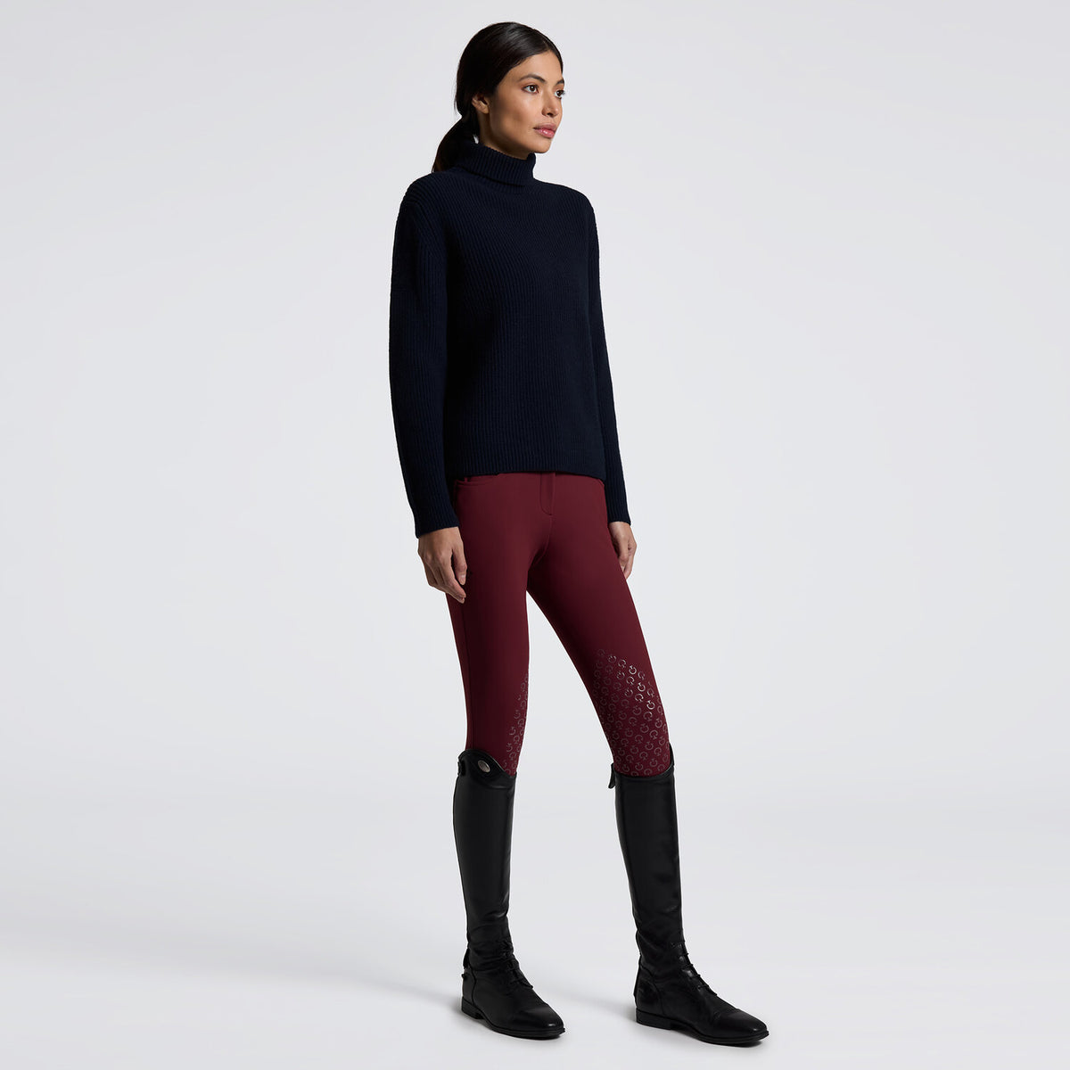 Cavalleria Toscana Damen Rollkragenpullover Schurwolle Navy