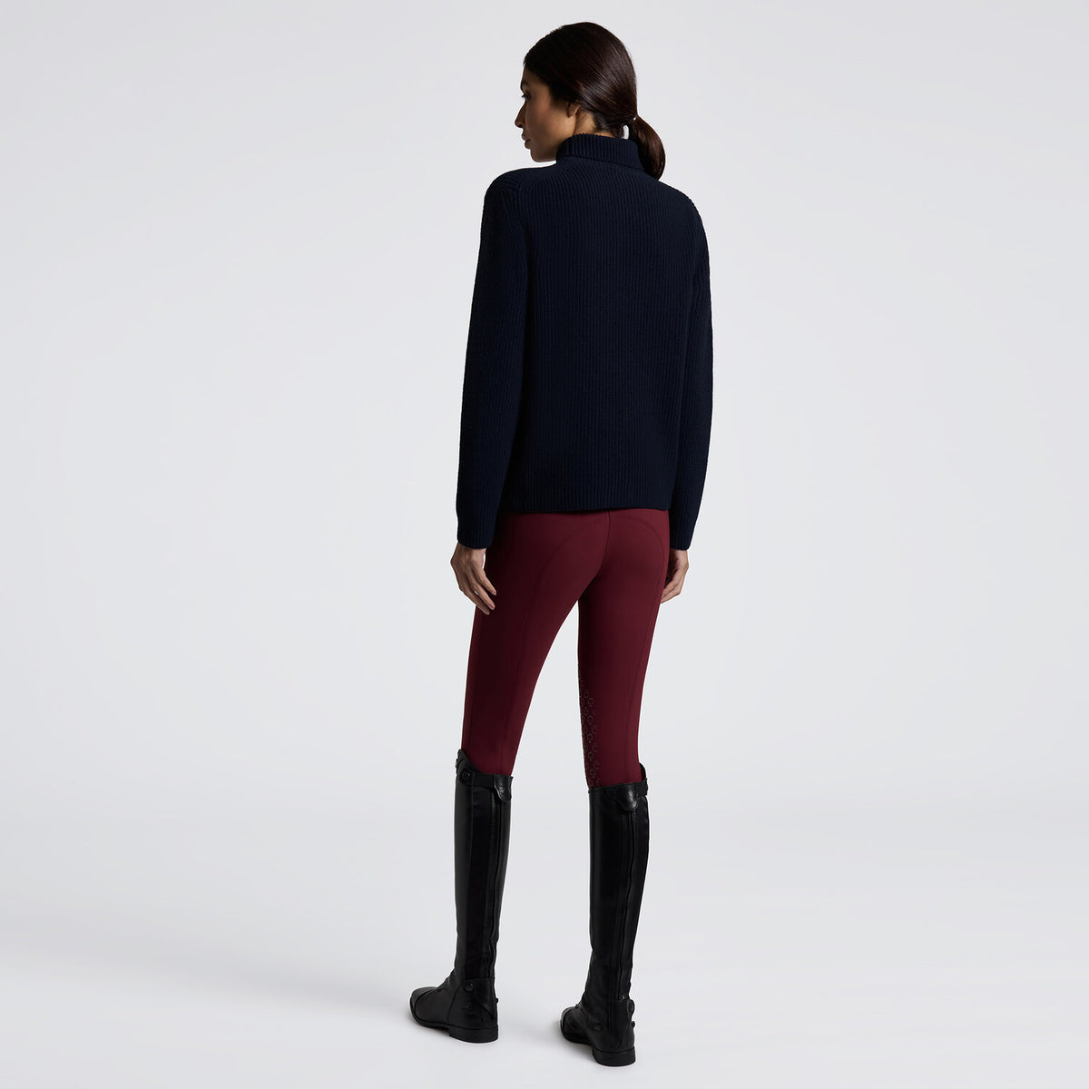 Cavalleria Toscana Damen Rollkragenpullover Navy Rückansicht