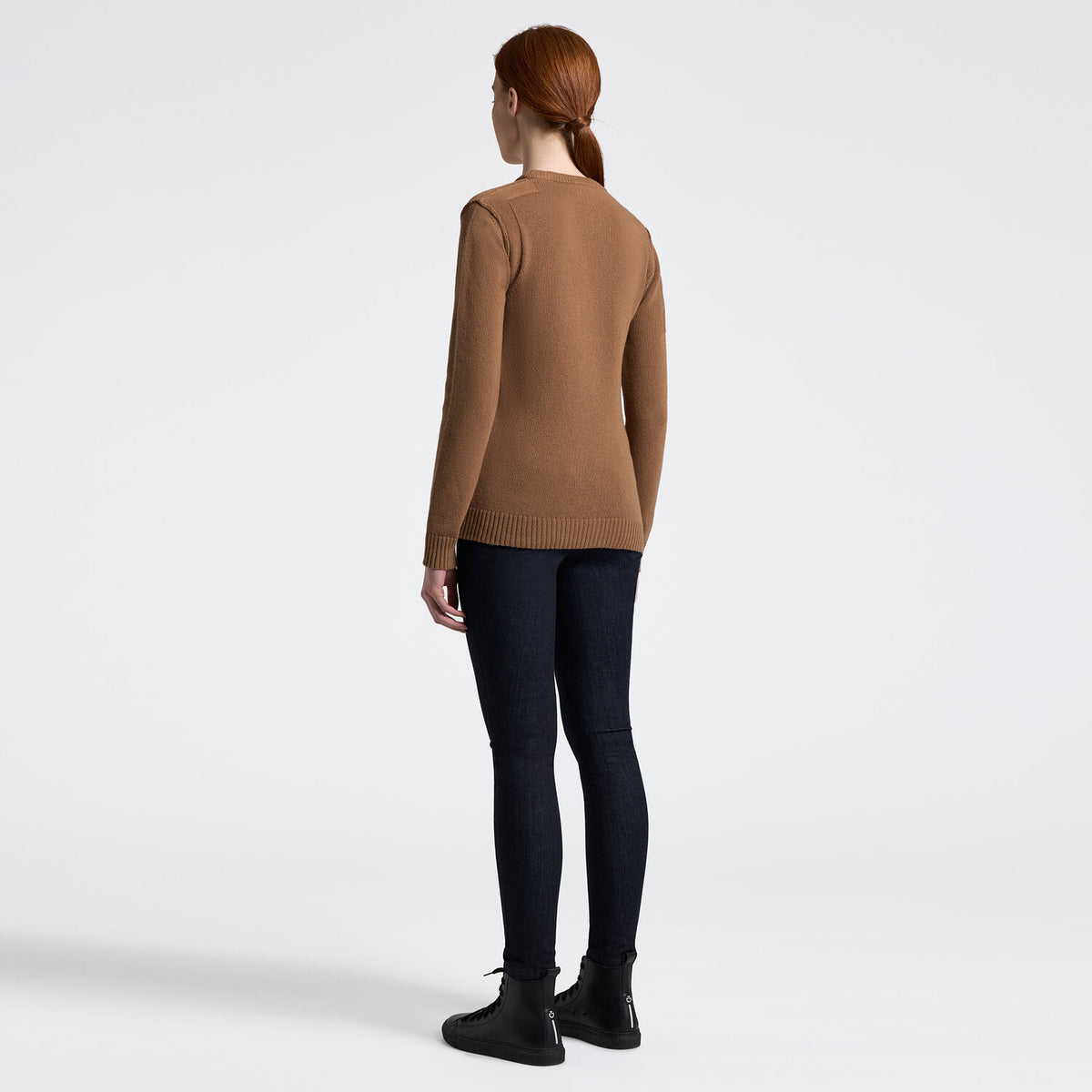 Cavalleria Toscana Damen Wollpullover Camel Rückansicht