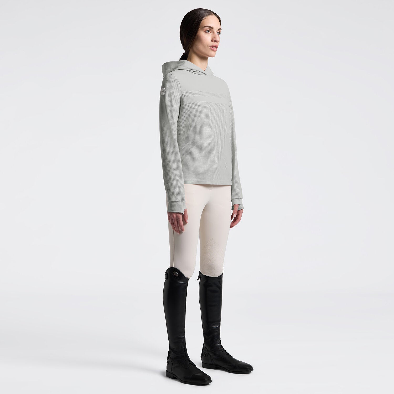 Cavalleria Toscana Damen Kapuzensweater Tech Knit – Belgian Block