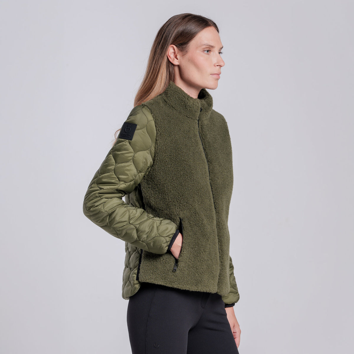 Cavalleria Toscana Damen Teddyfleecejacke – Winter Moss, Rückansicht