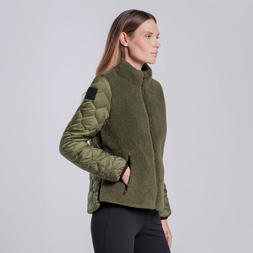 Cavalleria Toscana Damen Teddyfleecejacke – Winter Moss, Rückansicht