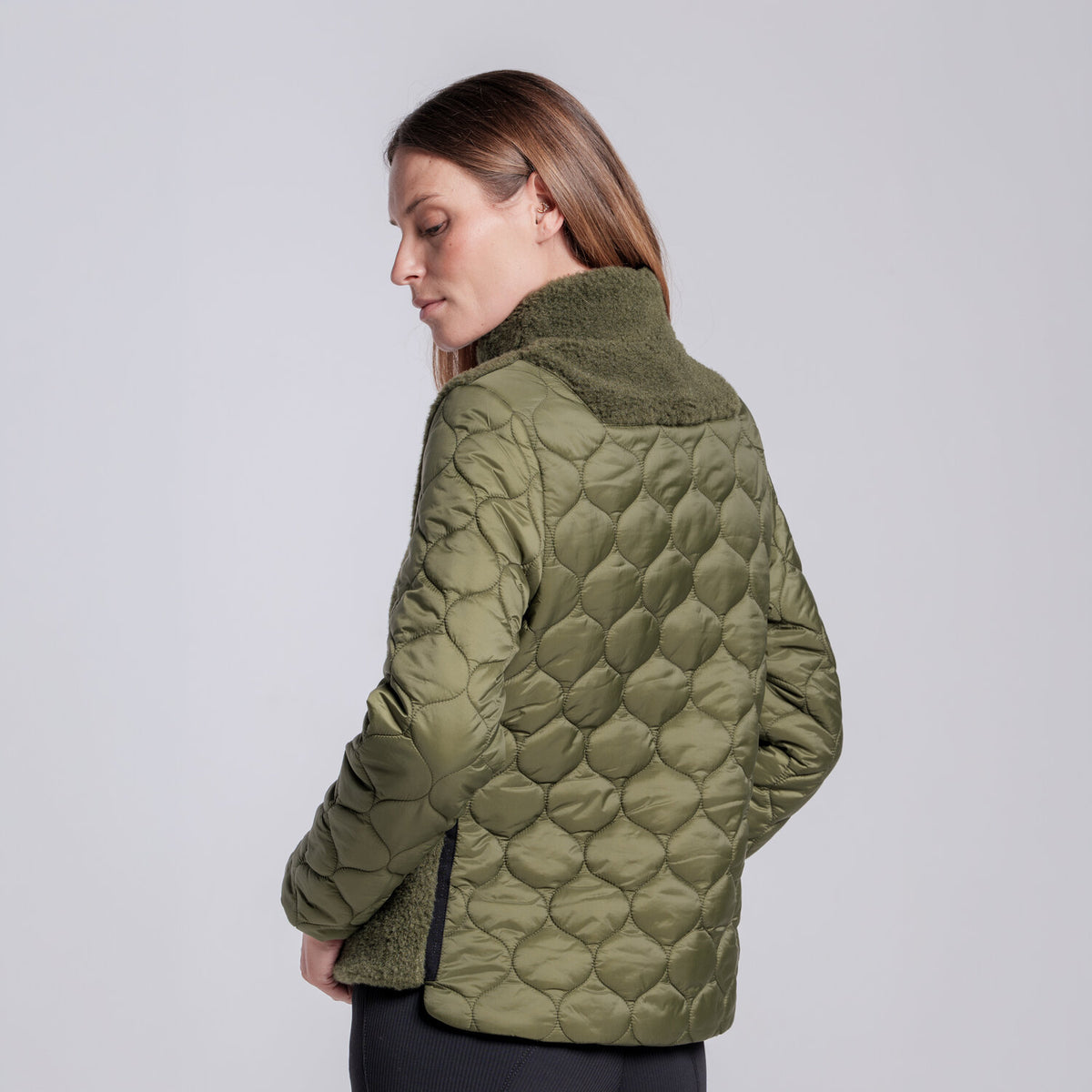 Cavalleria Toscana Damen Teddyfleecejacke – Winter Moss, Detail