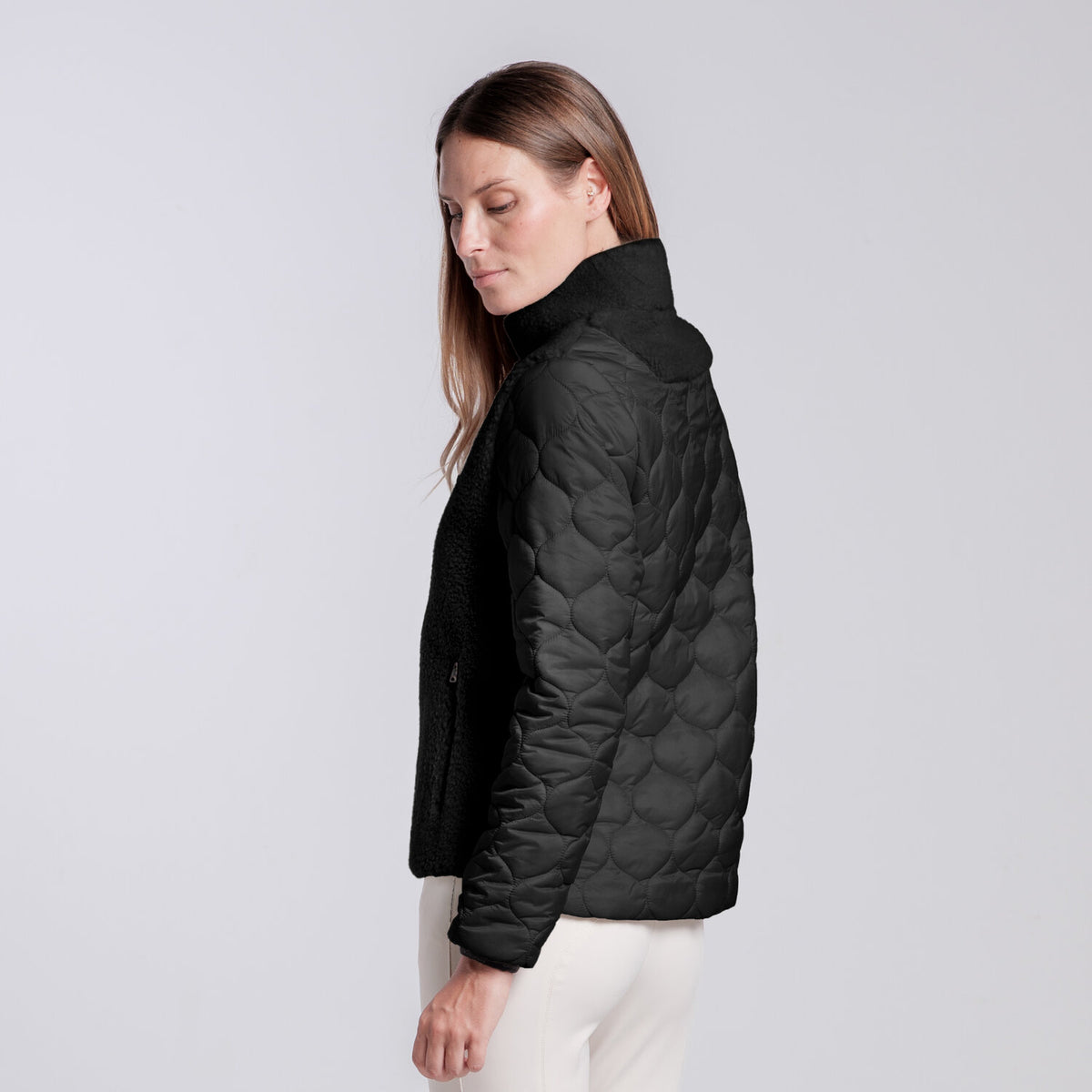 Cavalleria Toscana Damen Teddyfleecejacke – Schwarz, Detail