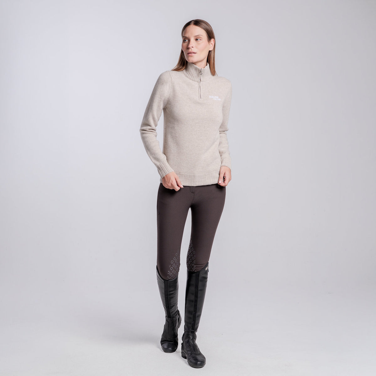 Cavalleria Toscana Damen Rollkragenpullover Wolle-Kaschmir Rainy Day