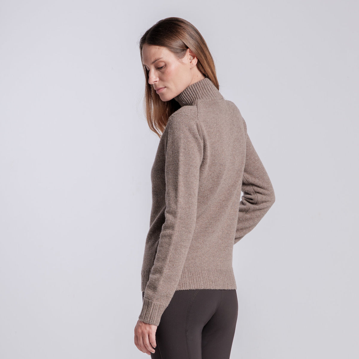 Cavalleria Toscana Damen Wollpullover Espresso Detail
