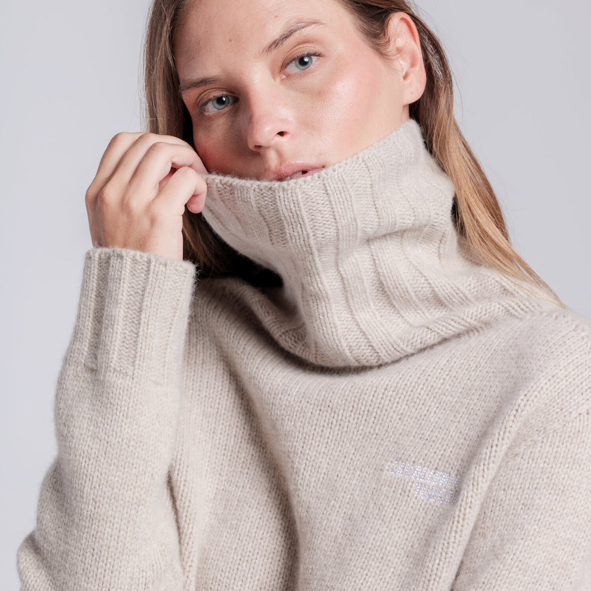 Cavalleria Toscana Damen Rollkragenpullover Rainy Day Rückansicht