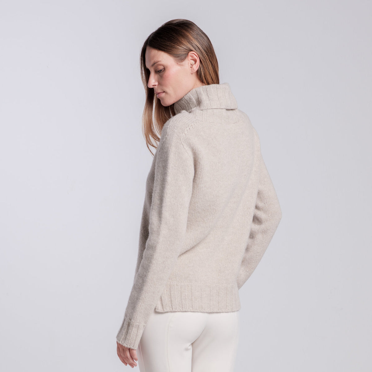 Cavalleria Toscana Damen Rollkragenpullover Rainy Day Detail