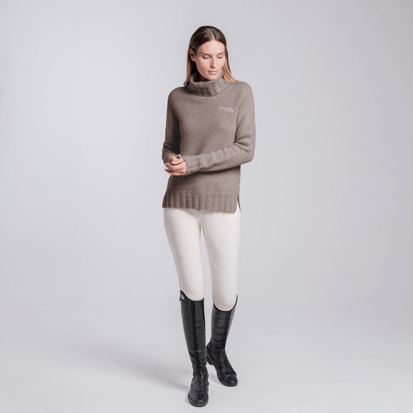 Cavalleria Toscana Damen Rollkragenpullover Wolle-Kaschmir Espresso
