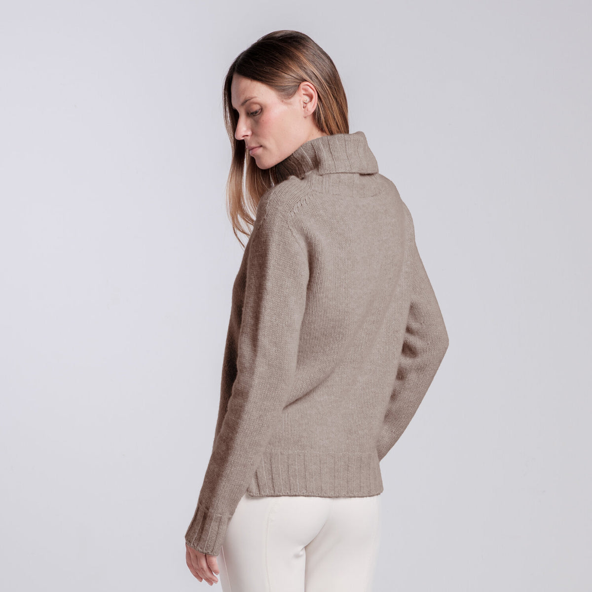 Cavalleria Toscana Damen Rollkragenpullover Espresso Detail