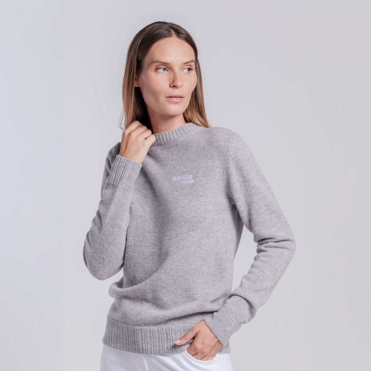 Cavalleria Toscana Damen Wollpullover Windward Blue Rückansicht