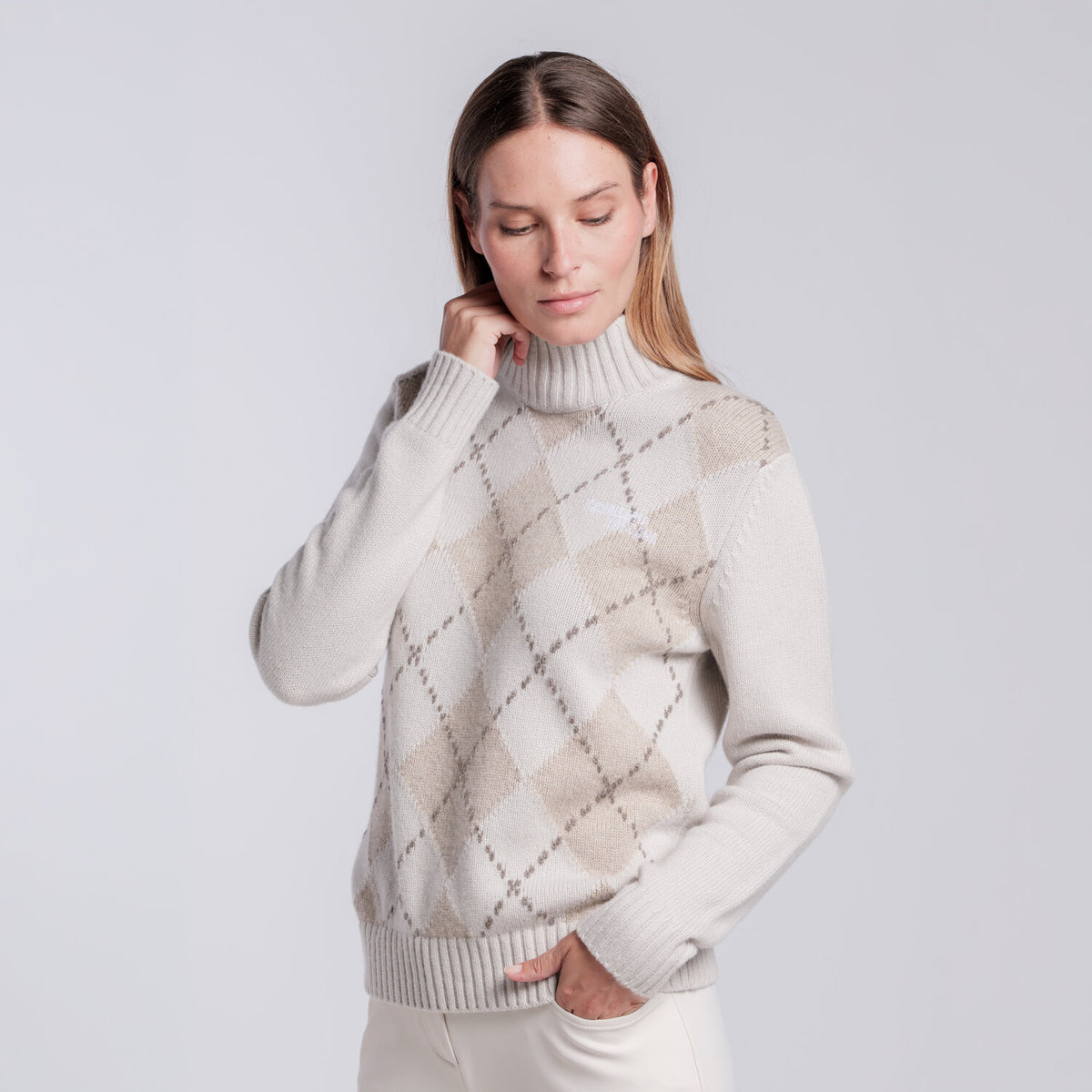 Cavalleria Toscana Damen Rollkragenpullover Rainy Day Rückansicht