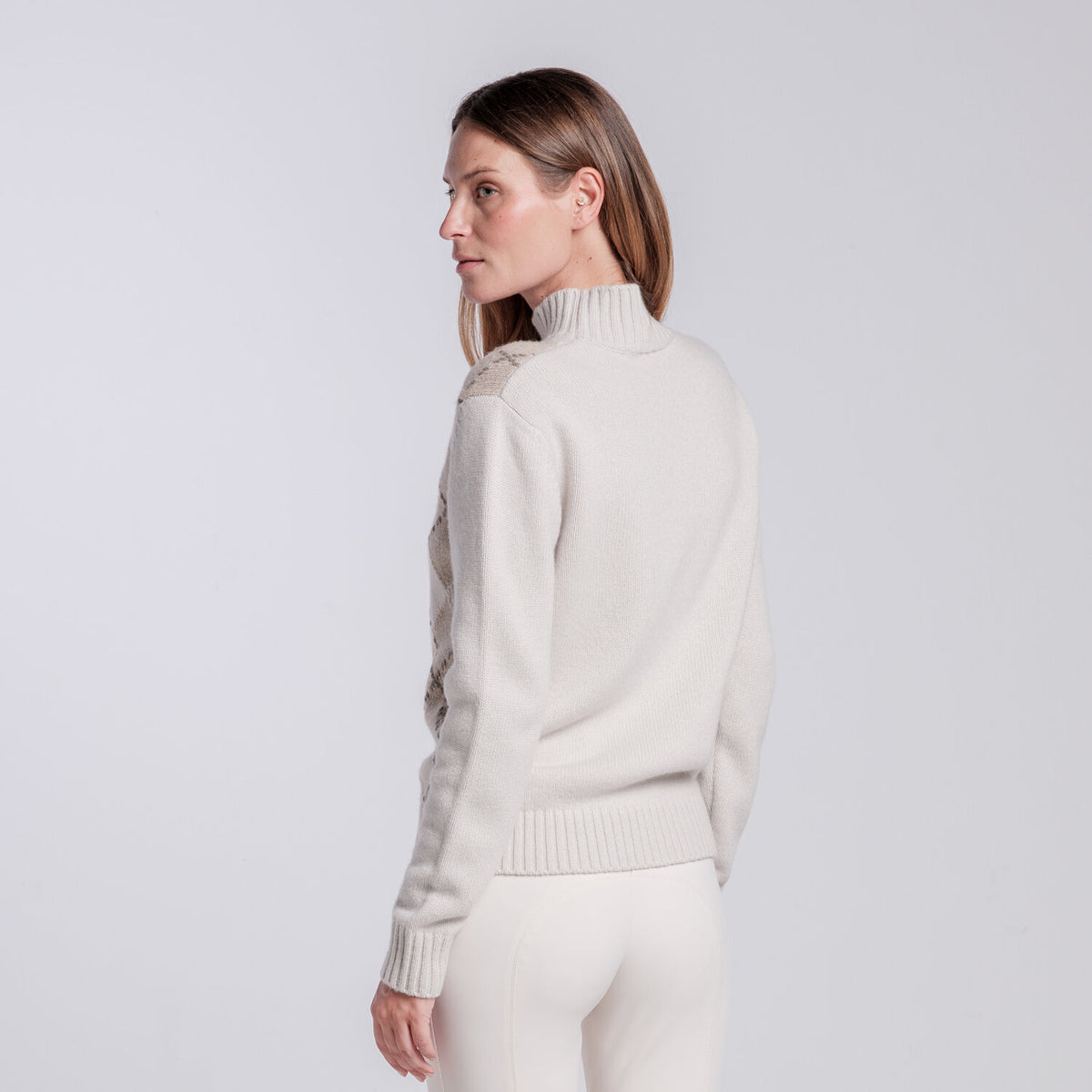 Cavalleria Toscana Damen Rollkragenpullover Rautenmuster Detail