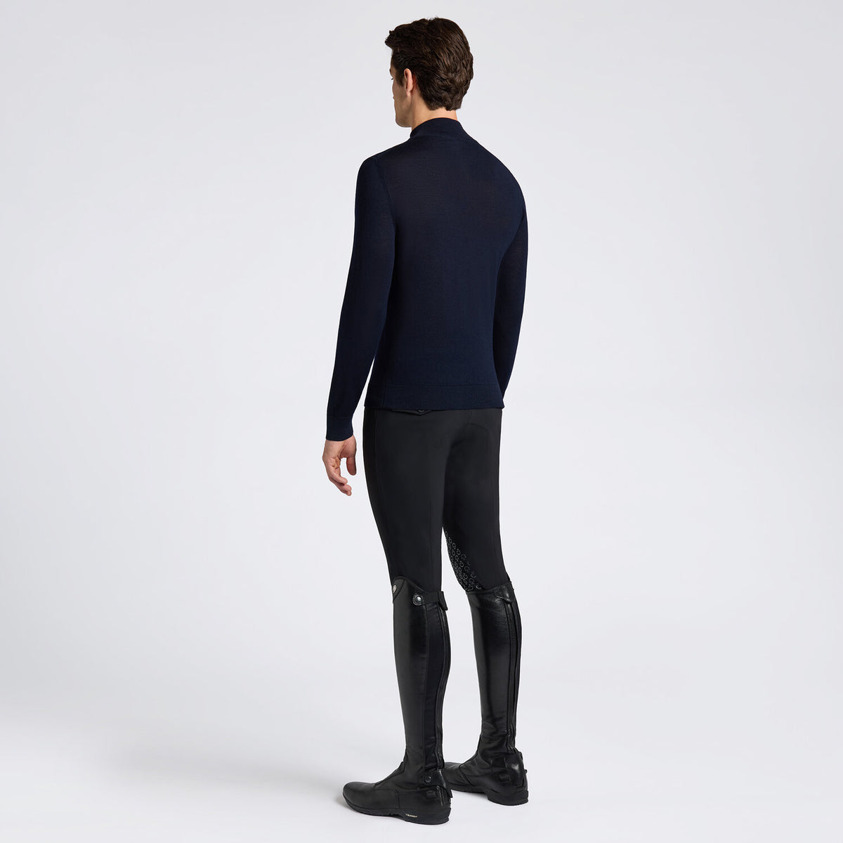 Cavalleria Toscana Herren Wollpullover Navy Rückansicht