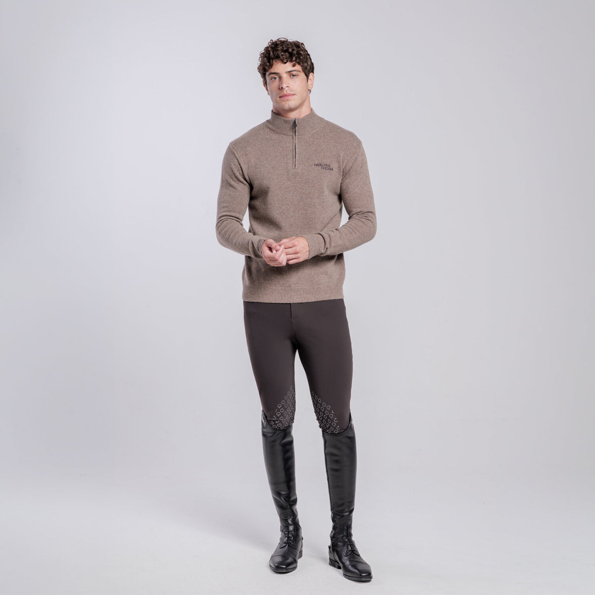 Cavalleria Toscana Herren Rollkragenpullover Wolle-Kaschmir Espresso