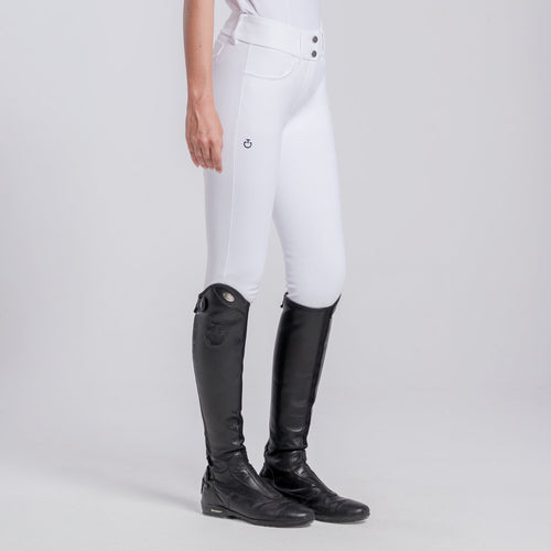Cavalleria Toscana Damen Reithose mit Gesäßtaschen – Weiß