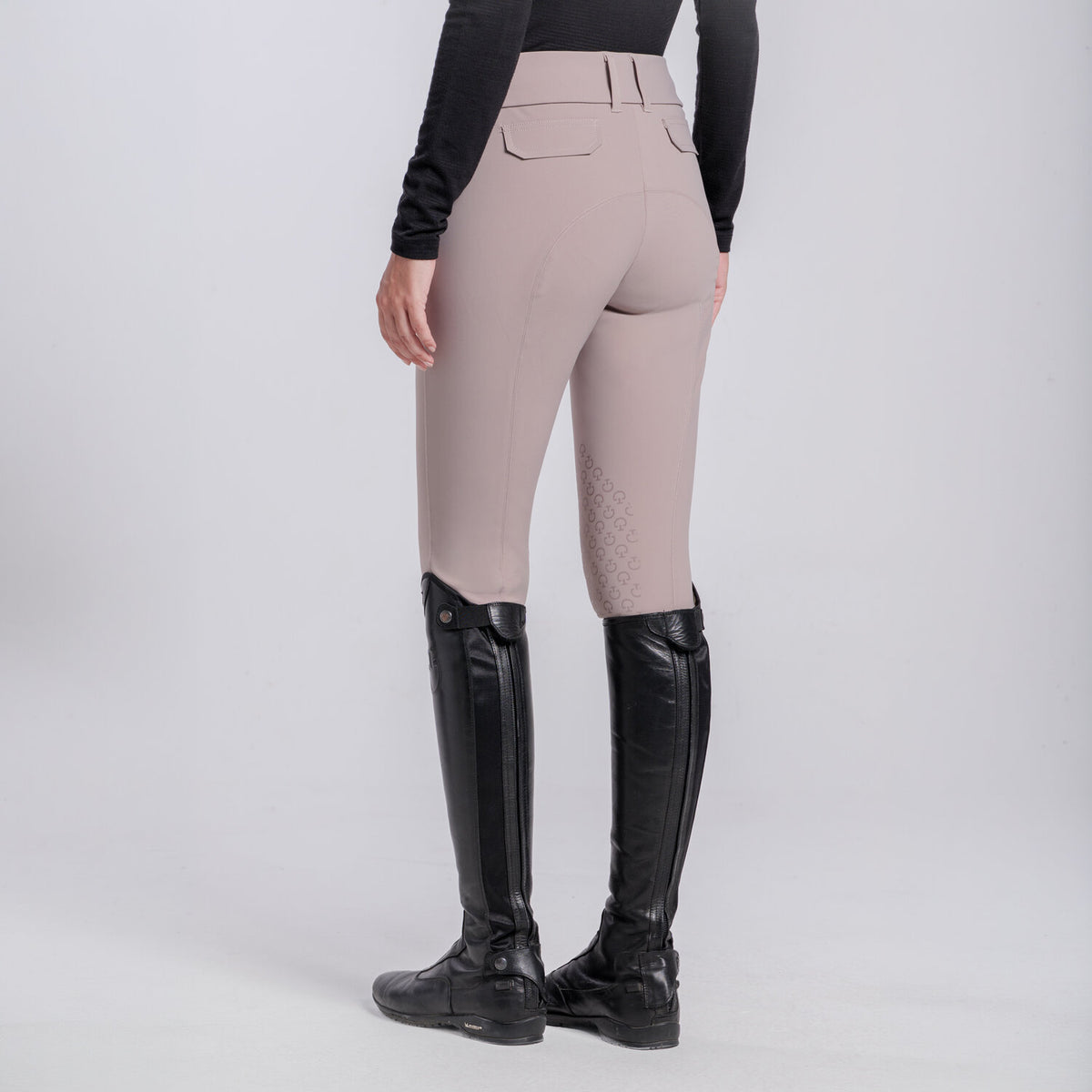 Cavalleria Toscana Damen Reithose mit Gesäßtaschen – Cipria, Rückansicht