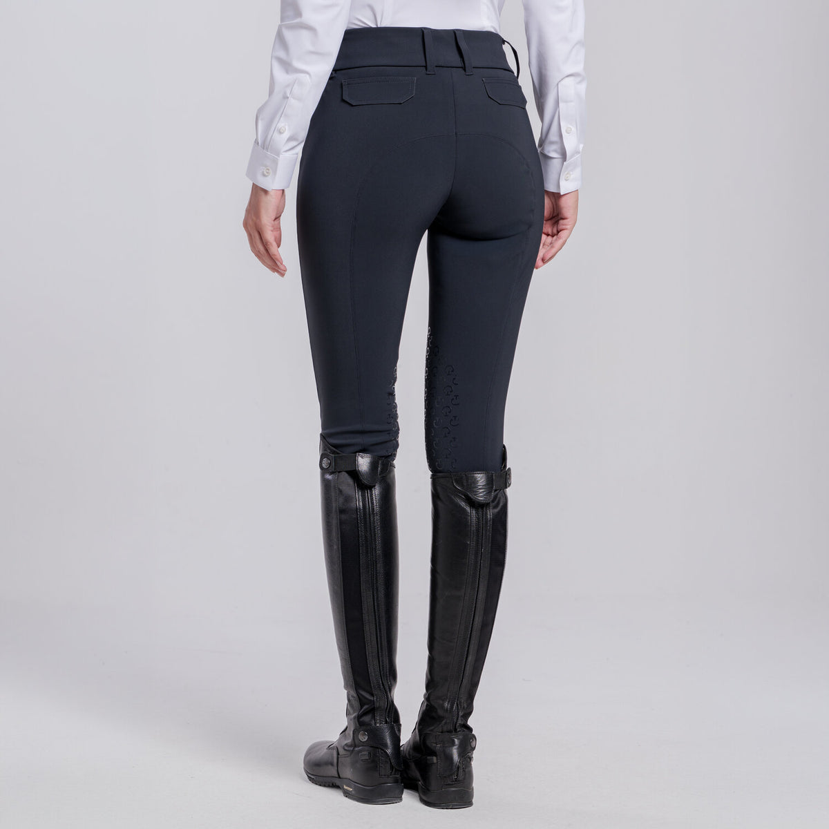 Cavalleria Toscana Damen Reithose mit Gesäßtaschen – Navy, Rückansicht