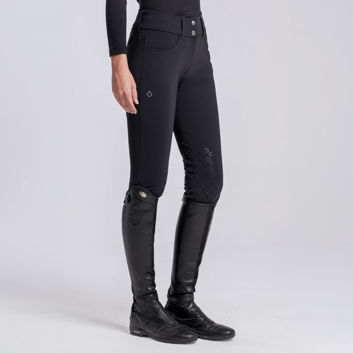 Cavalleria Toscana Damen Reithose mit Gesäßtaschen – Schwarz