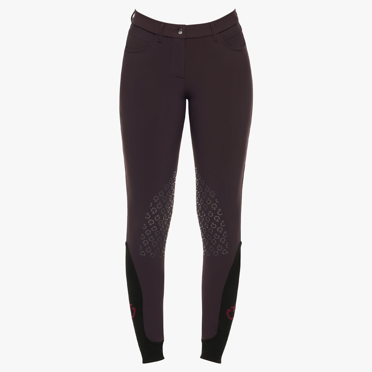 Cavalleria Toscana Damen Reithose Knie Grip Dark Purple Rückansicht