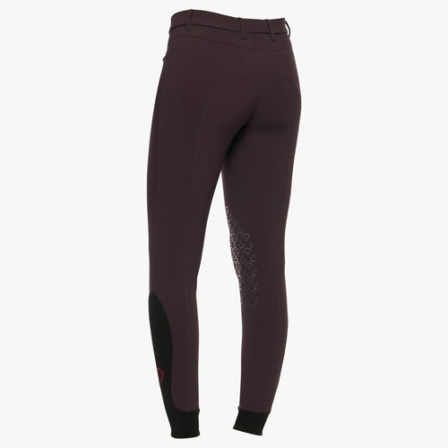Cavalleria Toscana Damen Reithose Knie Grip Dark Purple Detail