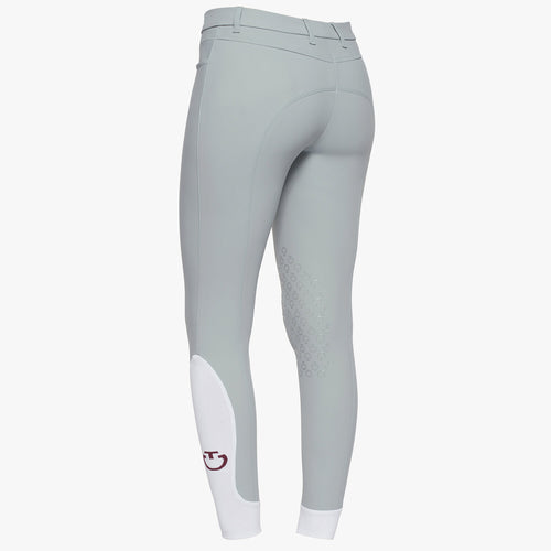 Cavalleria Toscana Damen Reithose Knie Grip Hellgrau Detail