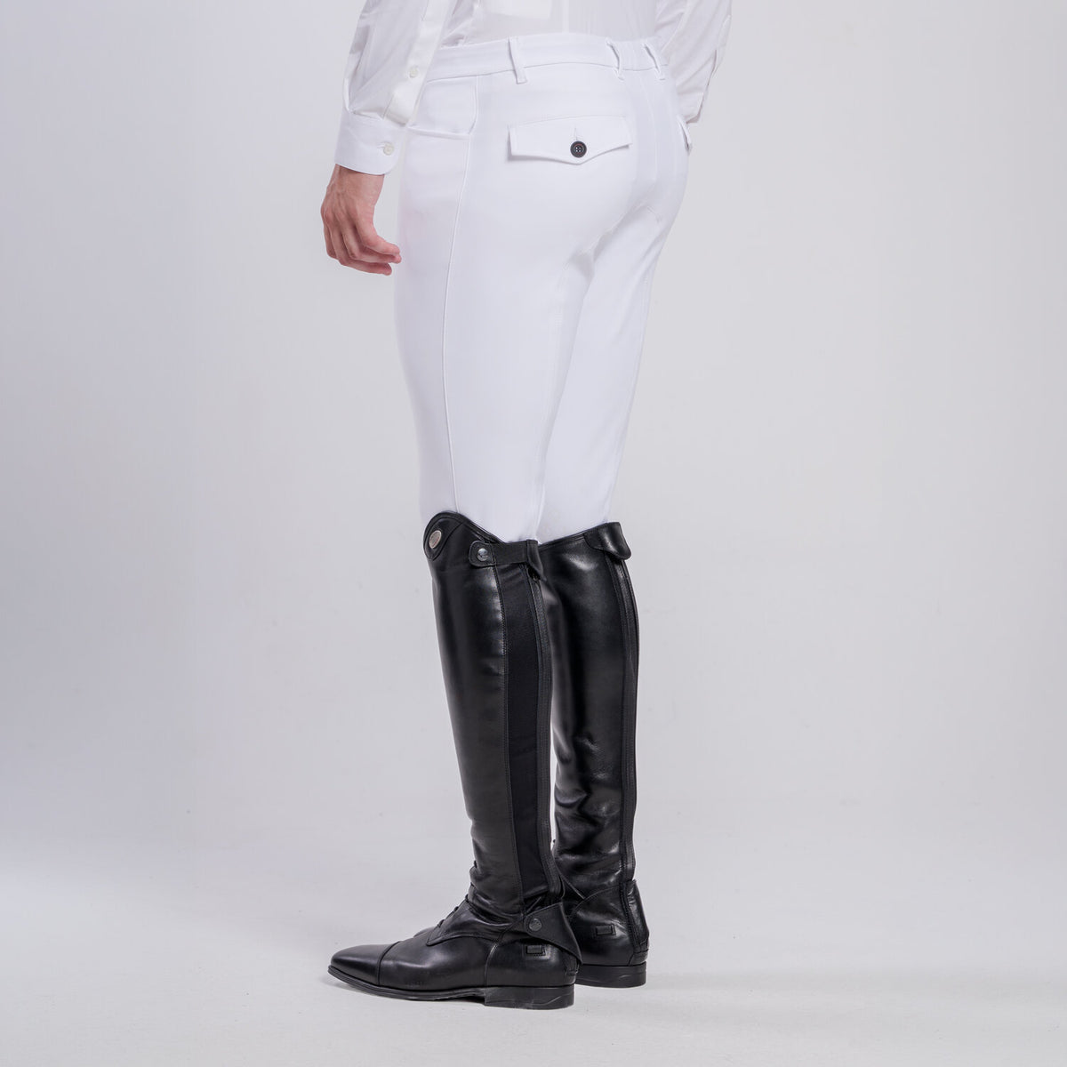 Cavalleria Toscana Herren Reithose Knie Grip Weiß Rückansicht