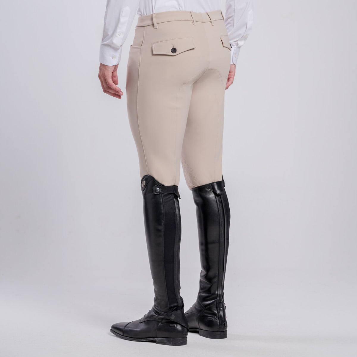 Cavalleria Toscana Herren Reithose Knie Grip Beige Rückansicht