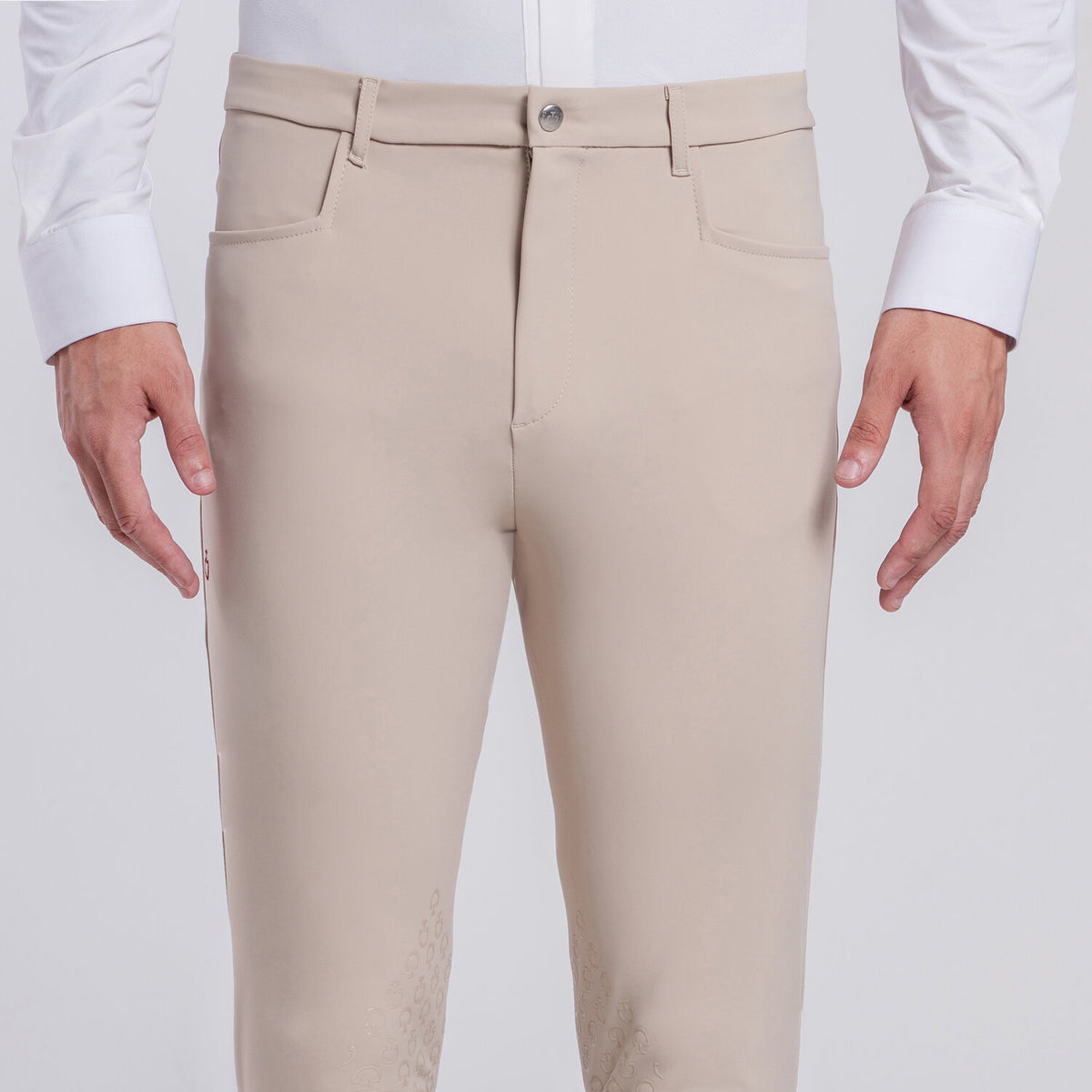 Cavalleria Toscana Herren Reithose Knie Grip Beige Detail
