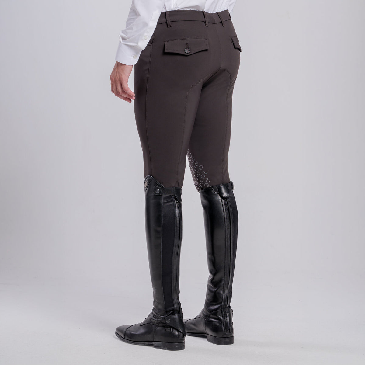 Cavalleria Toscana Herren Reithose Knie Grip Espresso Rückansicht