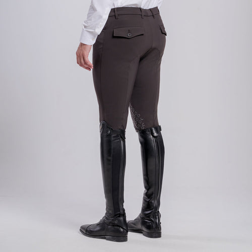 Cavalleria Toscana Herren Reithose Knie Grip Espresso Rückansicht