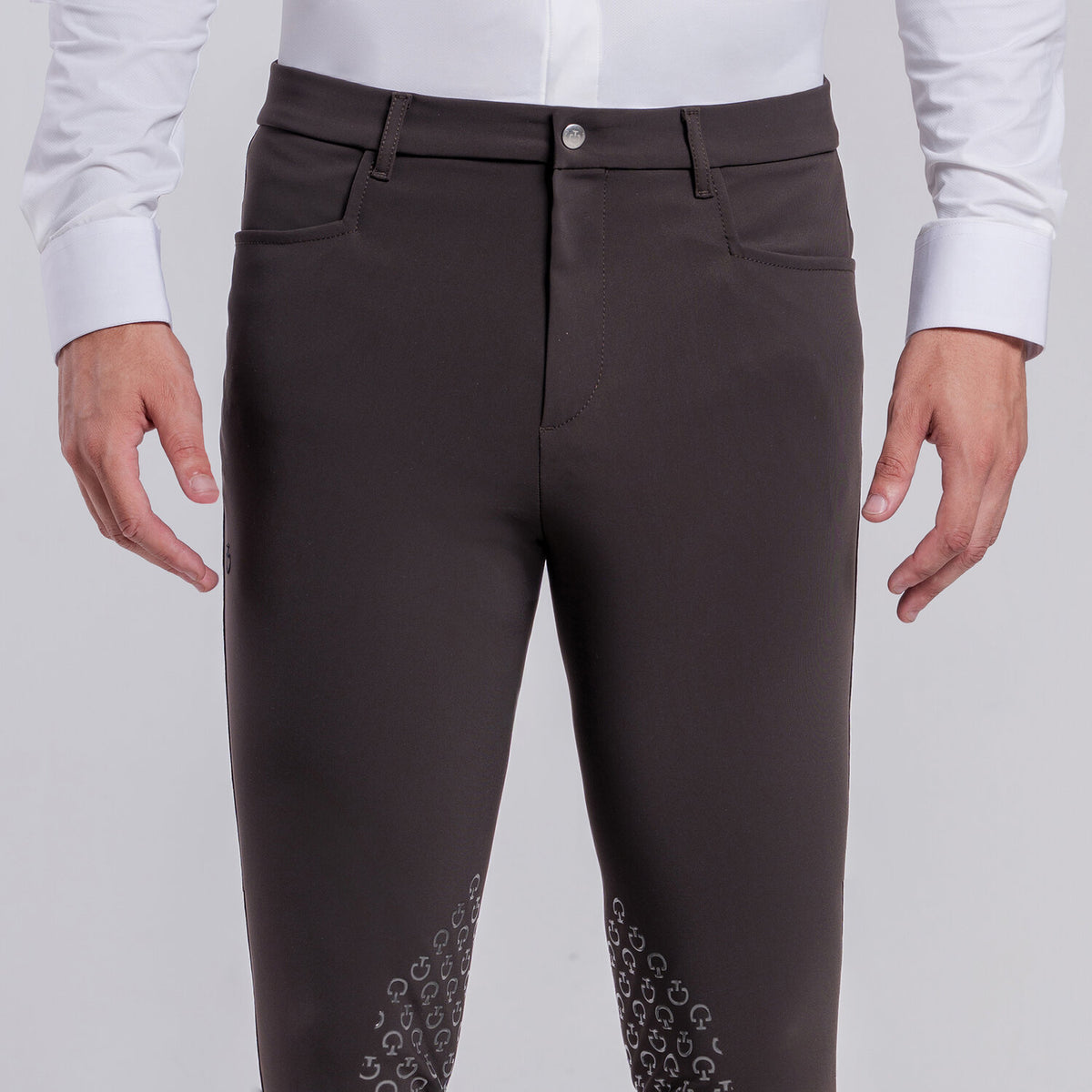 Cavalleria Toscana Herren Reithose Knie Grip Espresso Detail